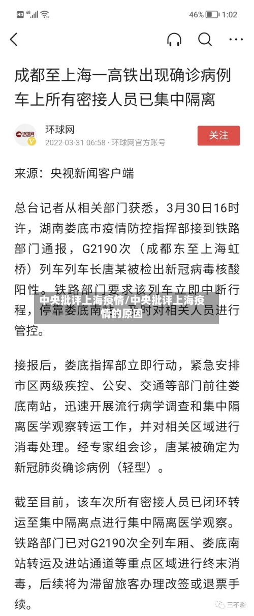 中央批评上海疫情/中央批评上海疫情的原因