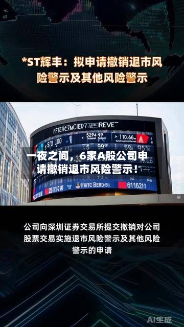 一夜之间，6家A股公司申请撤销退市风险警示！-第3张图片