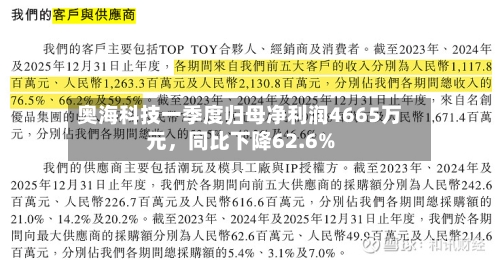 奥海科技一季度归母净利润4665万元	，同比下降62.6%-第3张图片