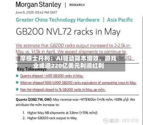 摩根士丹利：AI驱动降本增效	，游戏业或迎220亿美元利润红利-第2张图片