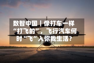 数智中国｜像打车一样“打飞的	”，飞行汽车何时“飞”入你我生活？-第2张图片