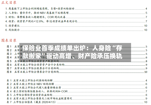 保险业首季成绩单出炉：人身险“存款搬家	”驱动高增	、财产险承压换轨-第2张图片