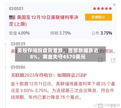 美股存储股盘前普跌，西部数据跌近8%	，黄金失守4570美元-第2张图片