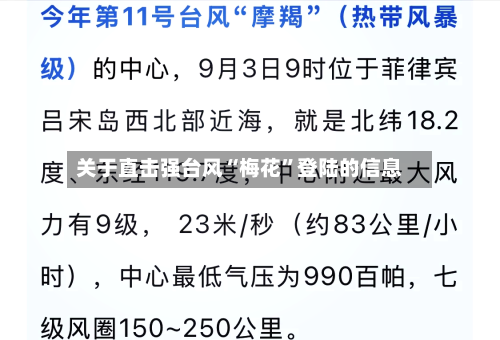 关于直击强台风“梅花	”登陆的信息-第2张图片