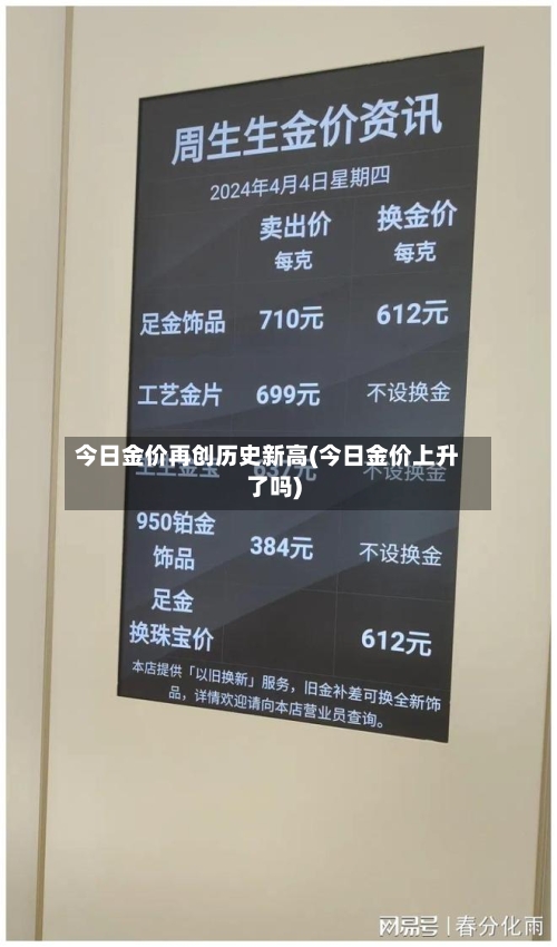 今日金价再创历史新高(今日金价上升了吗)
