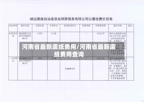 河南省最新废纸费用/河南省最新废纸费用查询-第3张图片