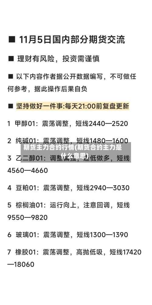 期货主力合约行情(期货合约主力是什么意思)-第2张图片