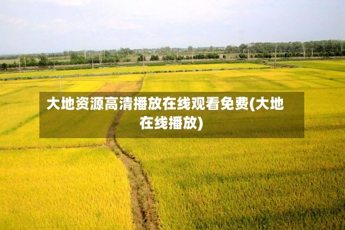 大地资源高清播放在线观看免费(大地 在线播放)