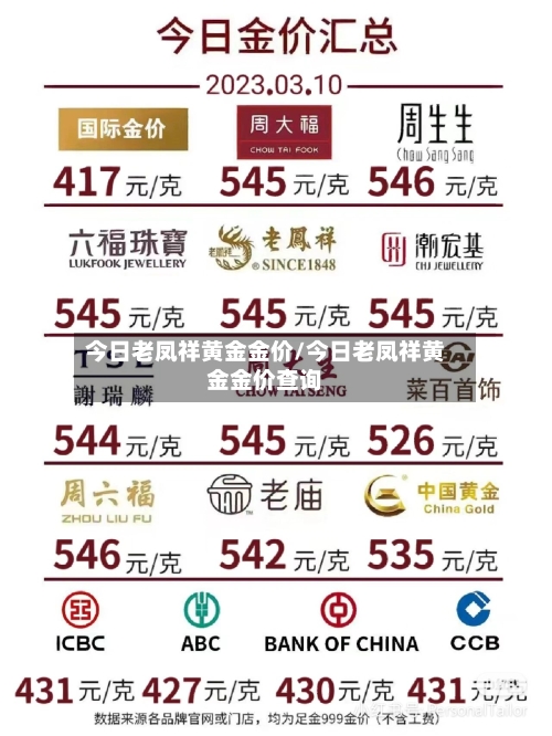 今日老凤祥黄金金价/今日老凤祥黄金金价查询-第1张图片