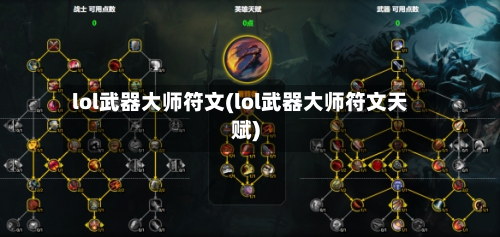 lol武器大师符文(lol武器大师符文天赋)-第3张图片