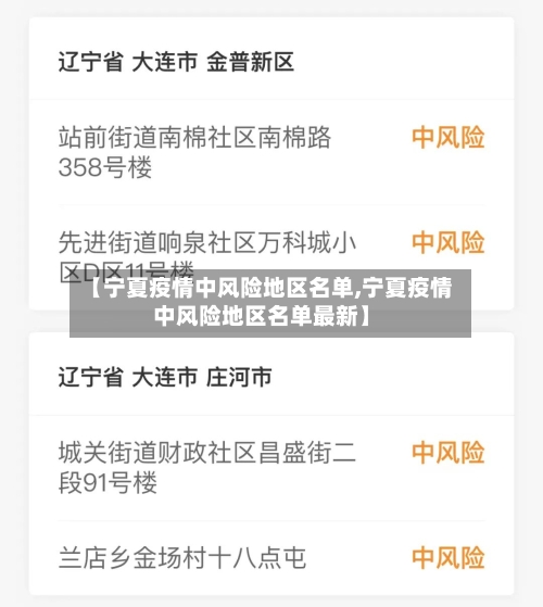 【宁夏疫情中风险地区名单,宁夏疫情中风险地区名单最新】